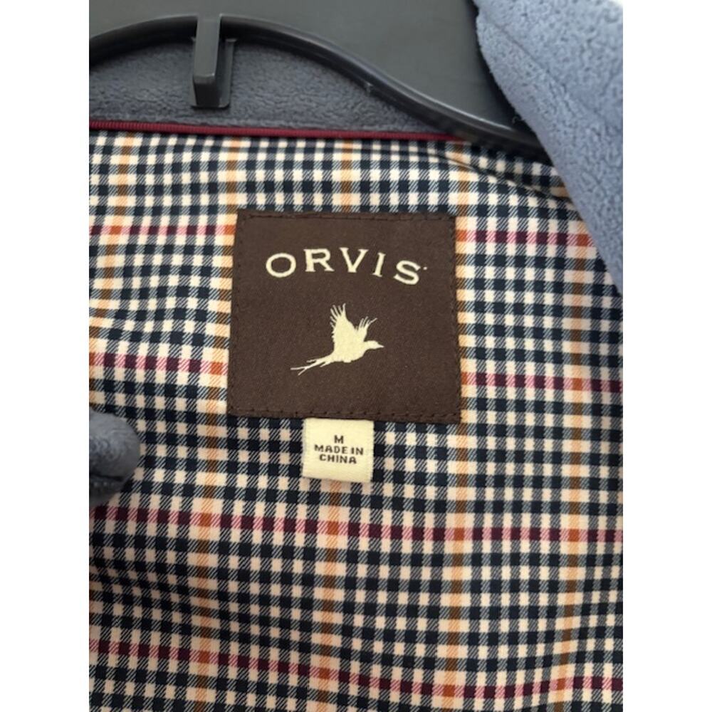 Orvis Sweater Wool Mens Medium Full Zip Warm Outdoor Plaid Lined - Picture 4 of 10